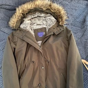 Seraphine 3 in 1 Maternity Parka in olive green